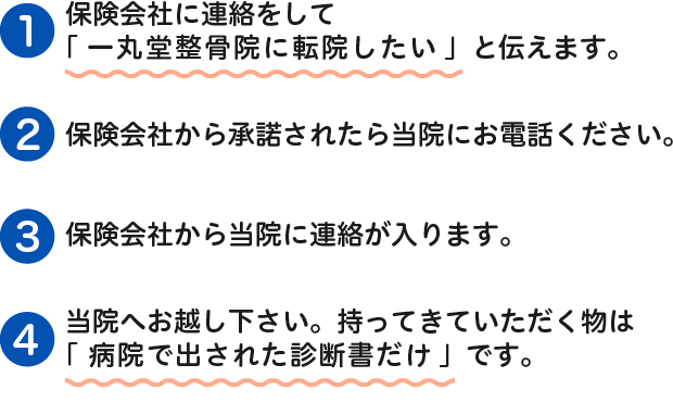 病院での治療から当院へ転院する場合